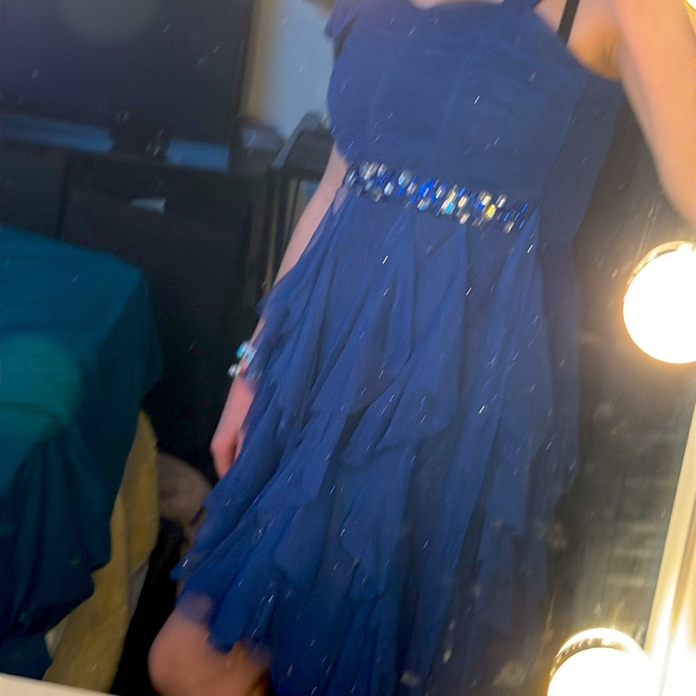 Tween Diva | Size 16 Blue fluffy sparkly dress